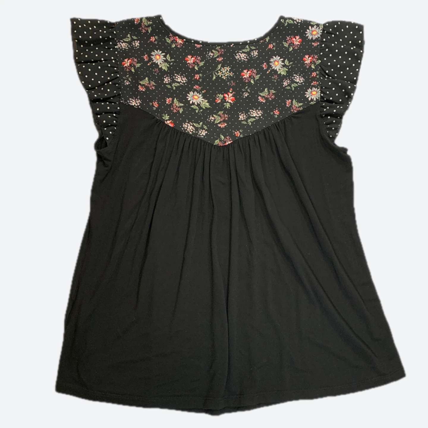 Black floral and polka dot blouse - photo 2