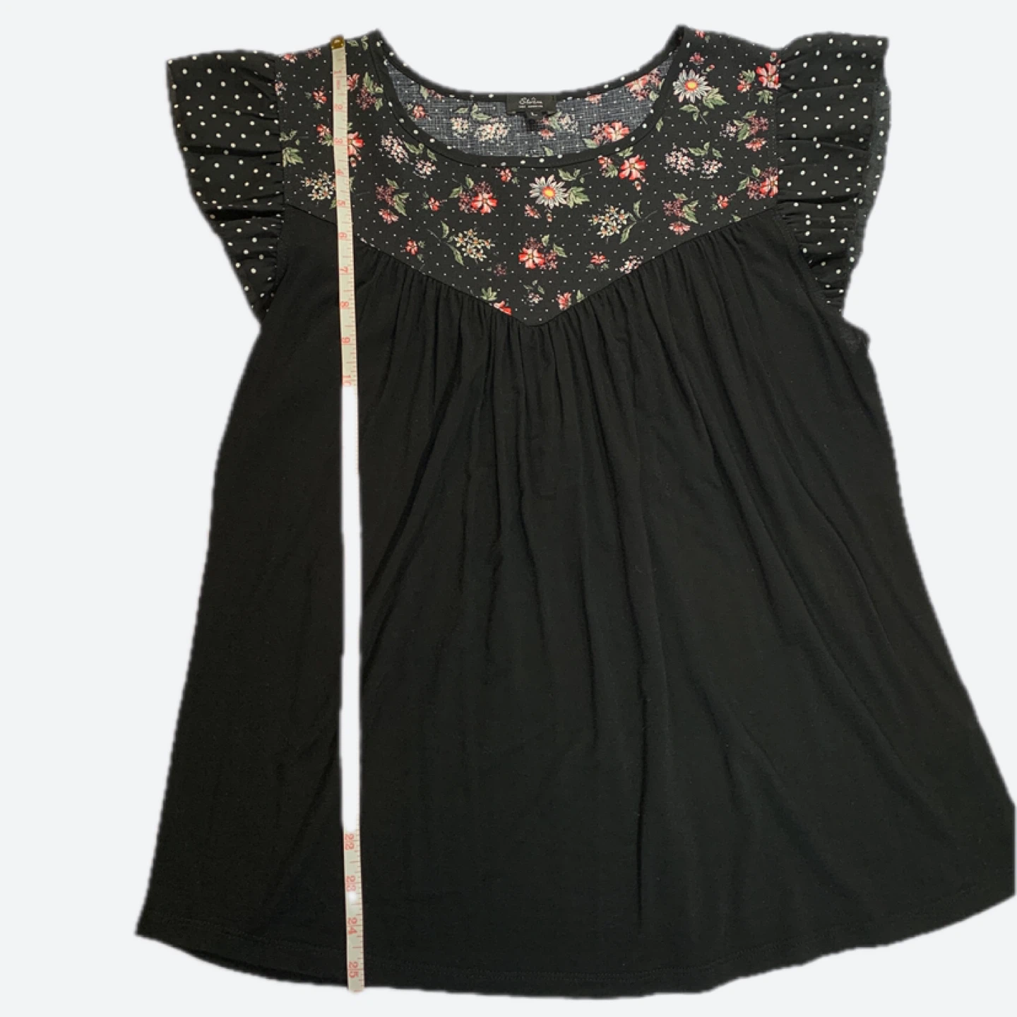 Black floral and polka dot blouse - photo 5