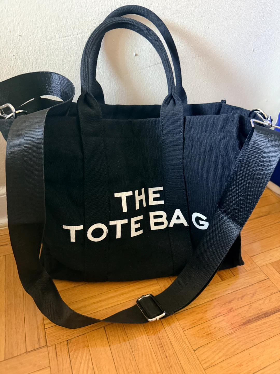 Black Canvas Tote Bag with "The Tote Bag" Print