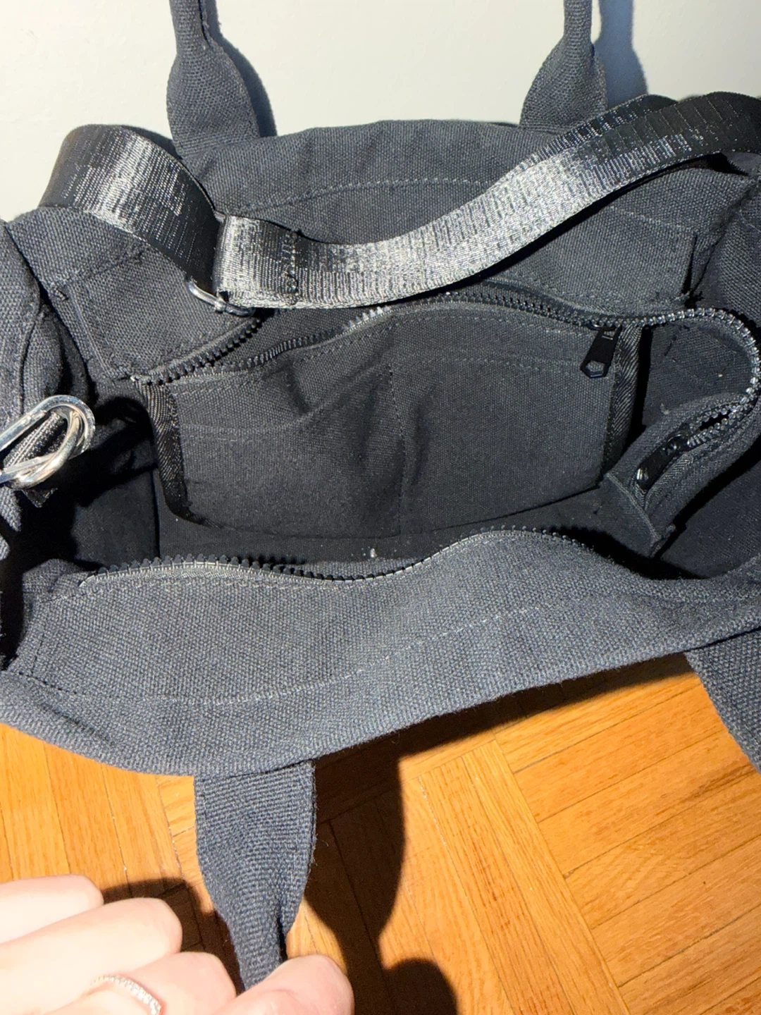 Black Canvas Tote Bag with "The Tote Bag" Print - photo 2