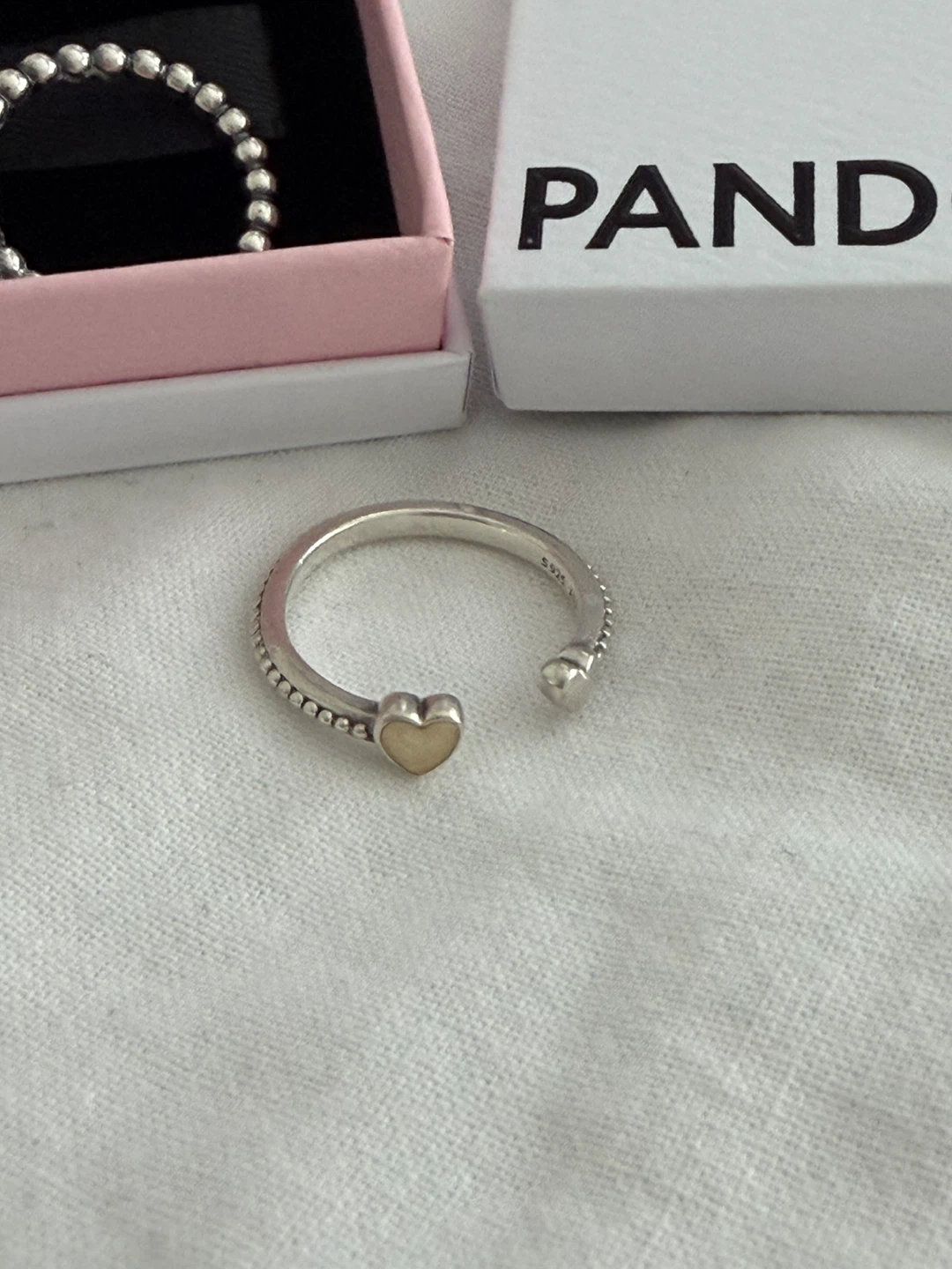 Pandora Sterling Silver Open Ring with Hearts