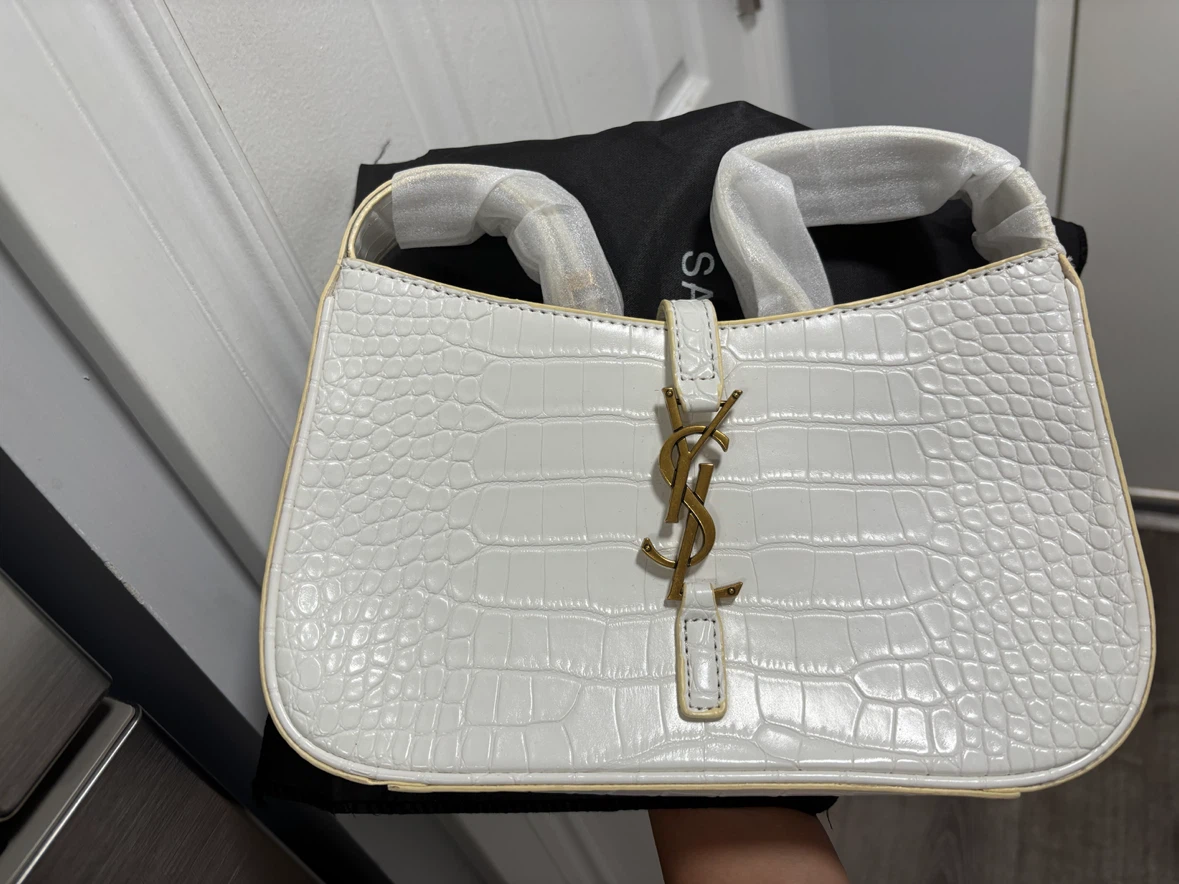 White Crocodile Embossed Shoulder Bag - photo 3