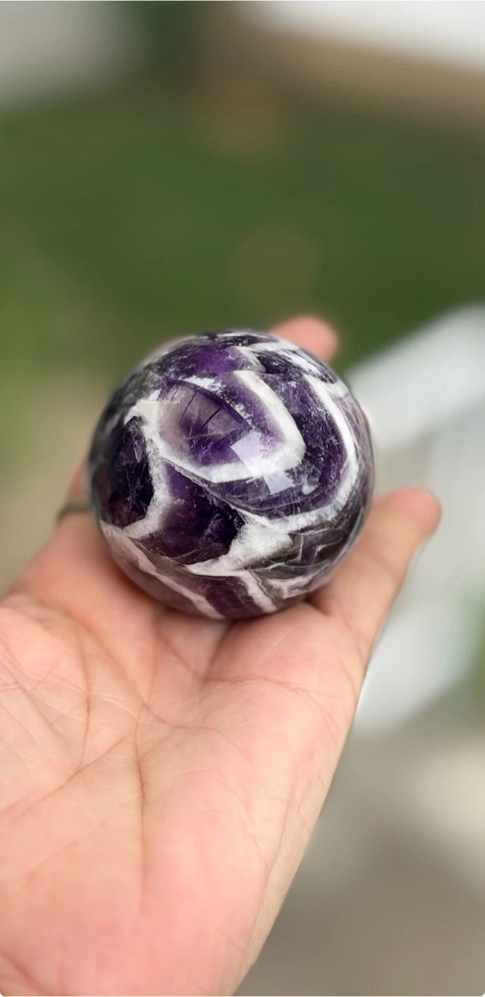 Chevron Amethyst Sphere
