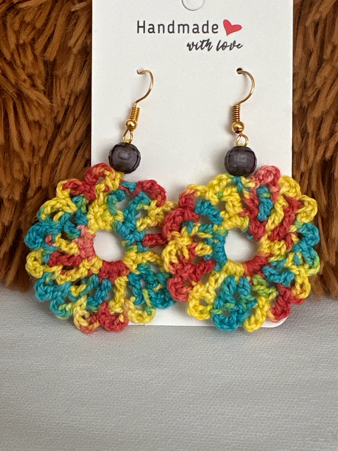 Handmade Crochet Flower Earrings