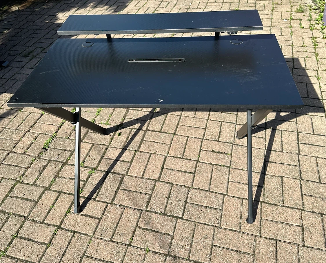 Black Gaming Desk with Shelf