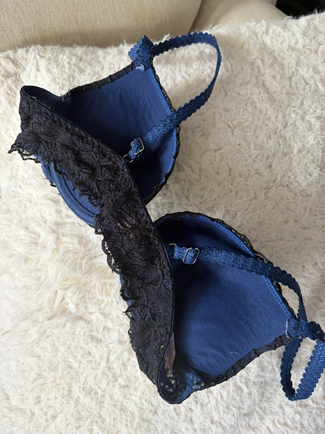 La Vie en Rose Navy Blue Lace Bra - photo 3