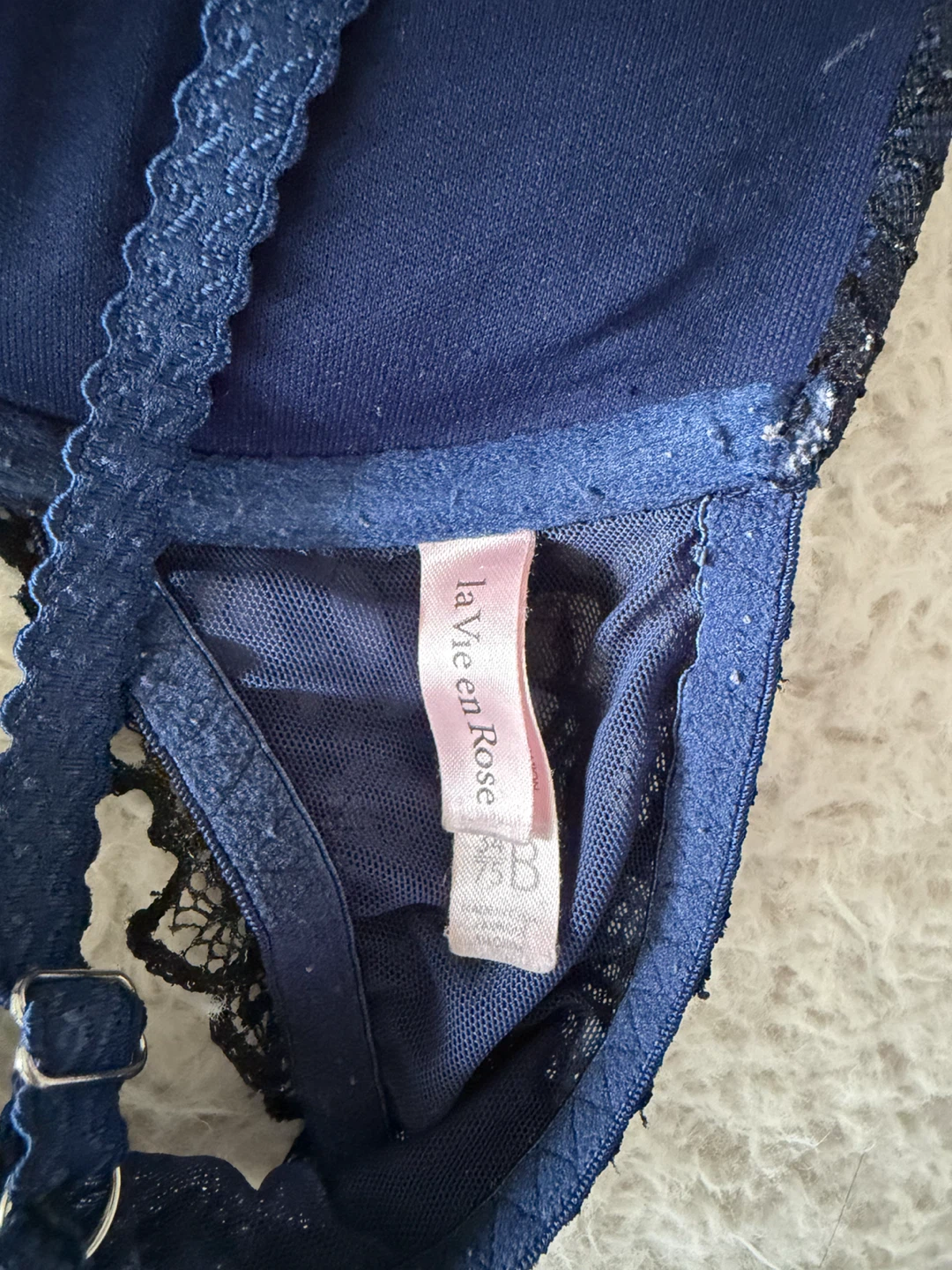 La Vie en Rose Navy Blue Lace Bra - photo 4
