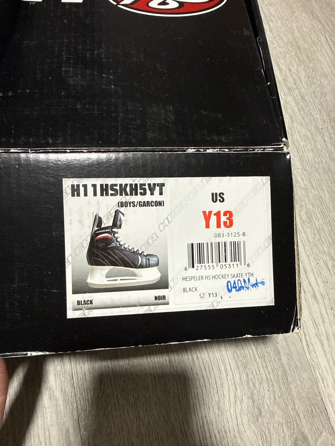 Hespeler HS Hockey Skates - Youth Size Y13 - Black - photo 3