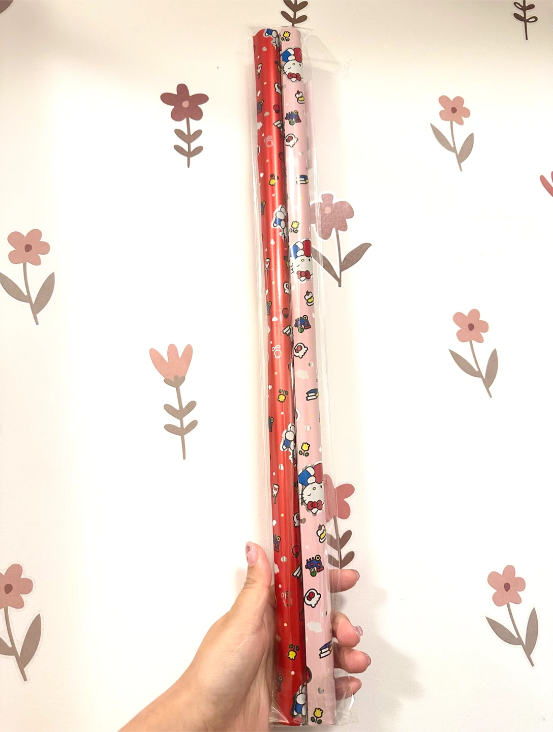 Authentic Sanrio Hello Kitty gift wrapping paper.