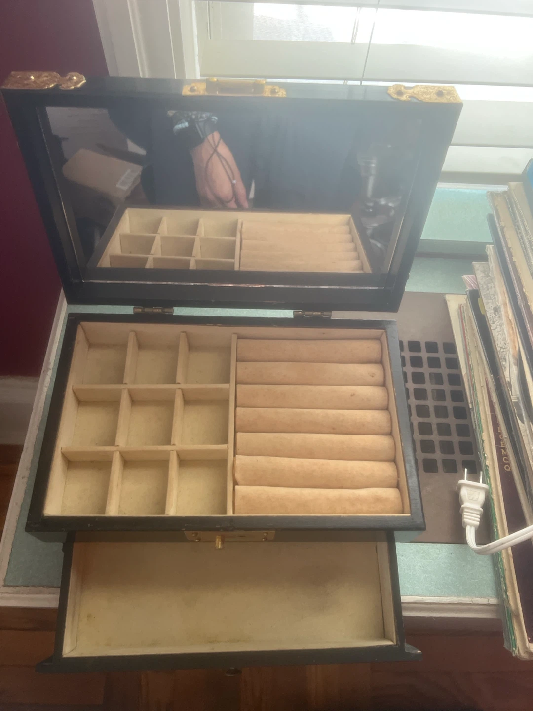 Black Jewelry Box with Gold Accents - photo 2