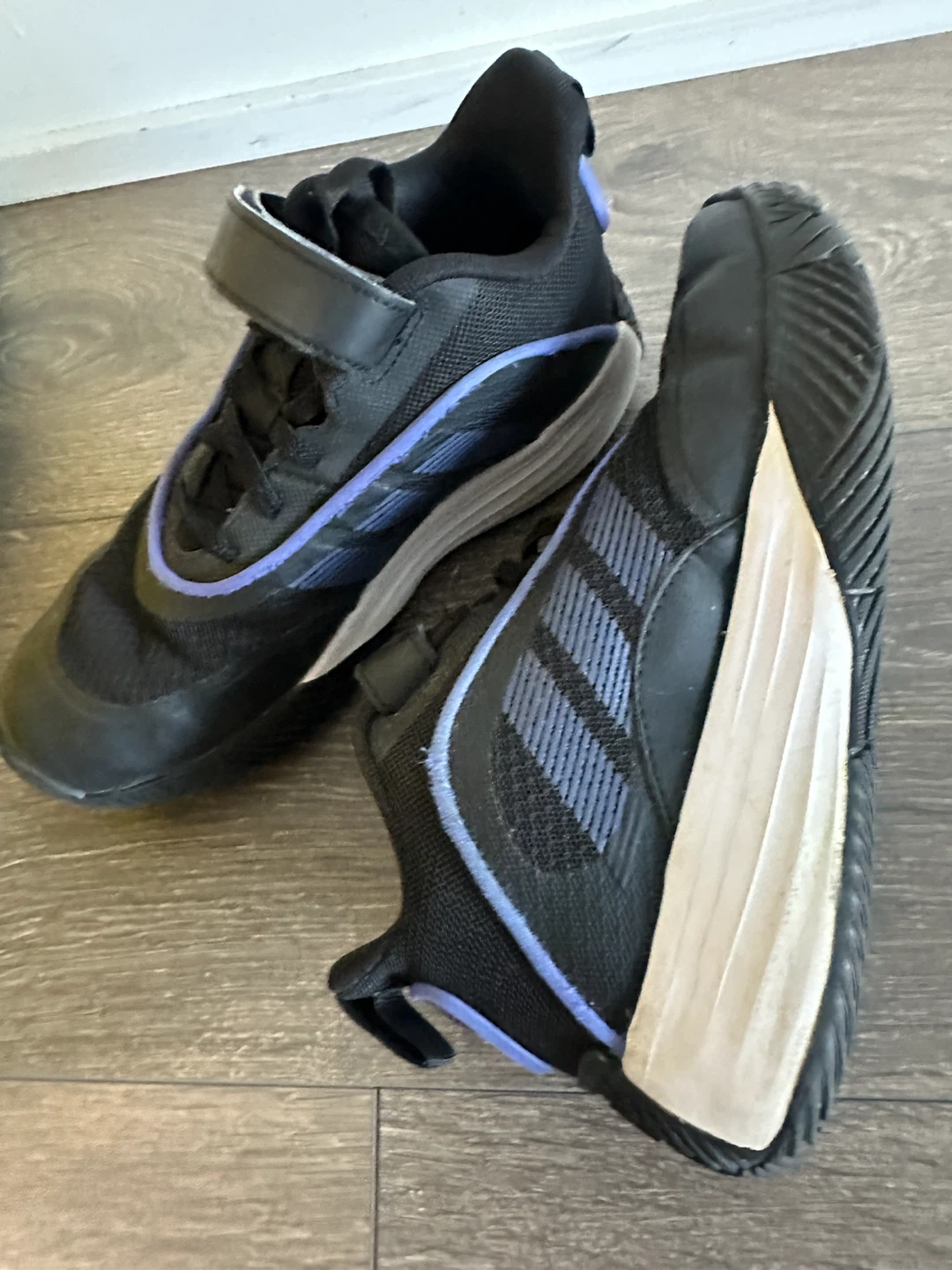 Adidas Black & Purple Running Shoes - photo 2