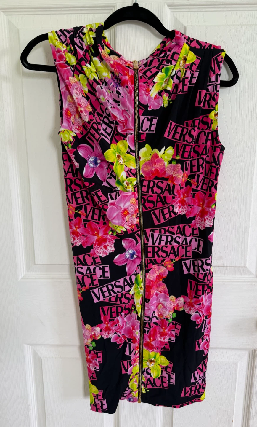 Versace Floral Print Sleeveless Dress - photo 2