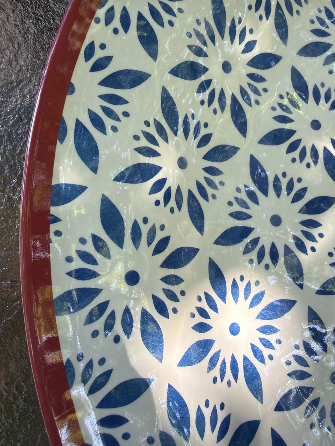 Beautiful Summer Blue & White Round Tray - photo 4