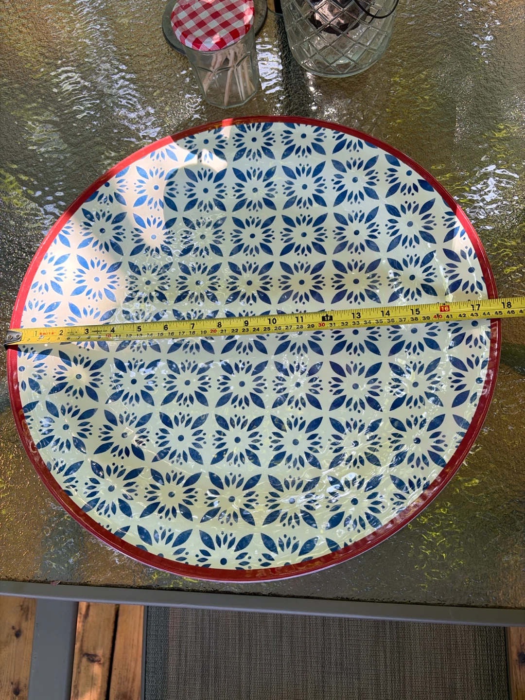 Beautiful Summer Blue & White Round Tray - photo 5