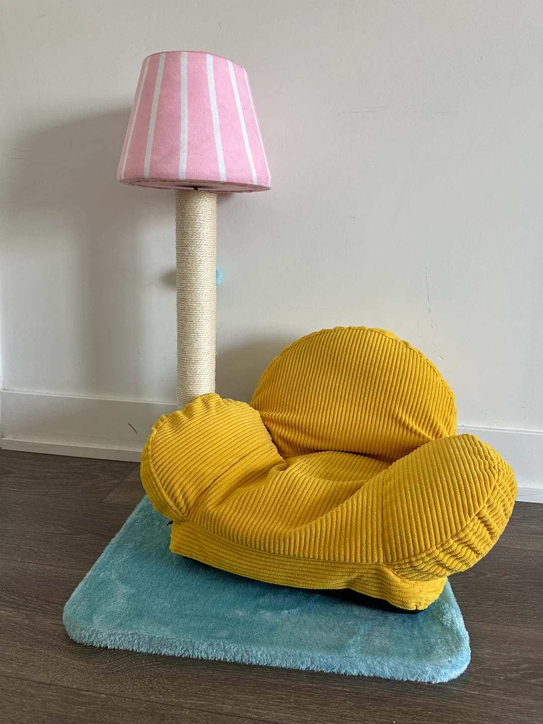 Yellow Cat Bed with Scratcher Post - photo 2