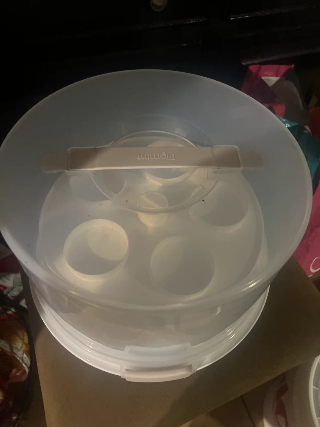 White Plastic Cupcake Carrier Tiered Stand