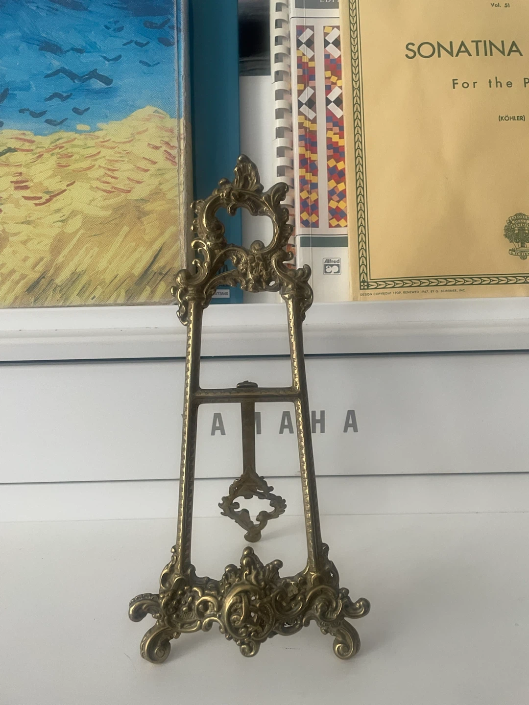 Vintage Italian brass display easel