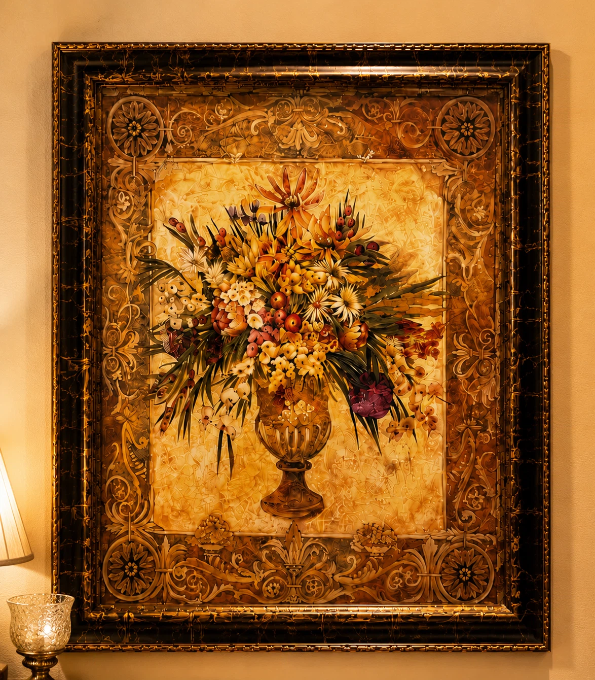 Framed Floral Still Life Painting - photo 2