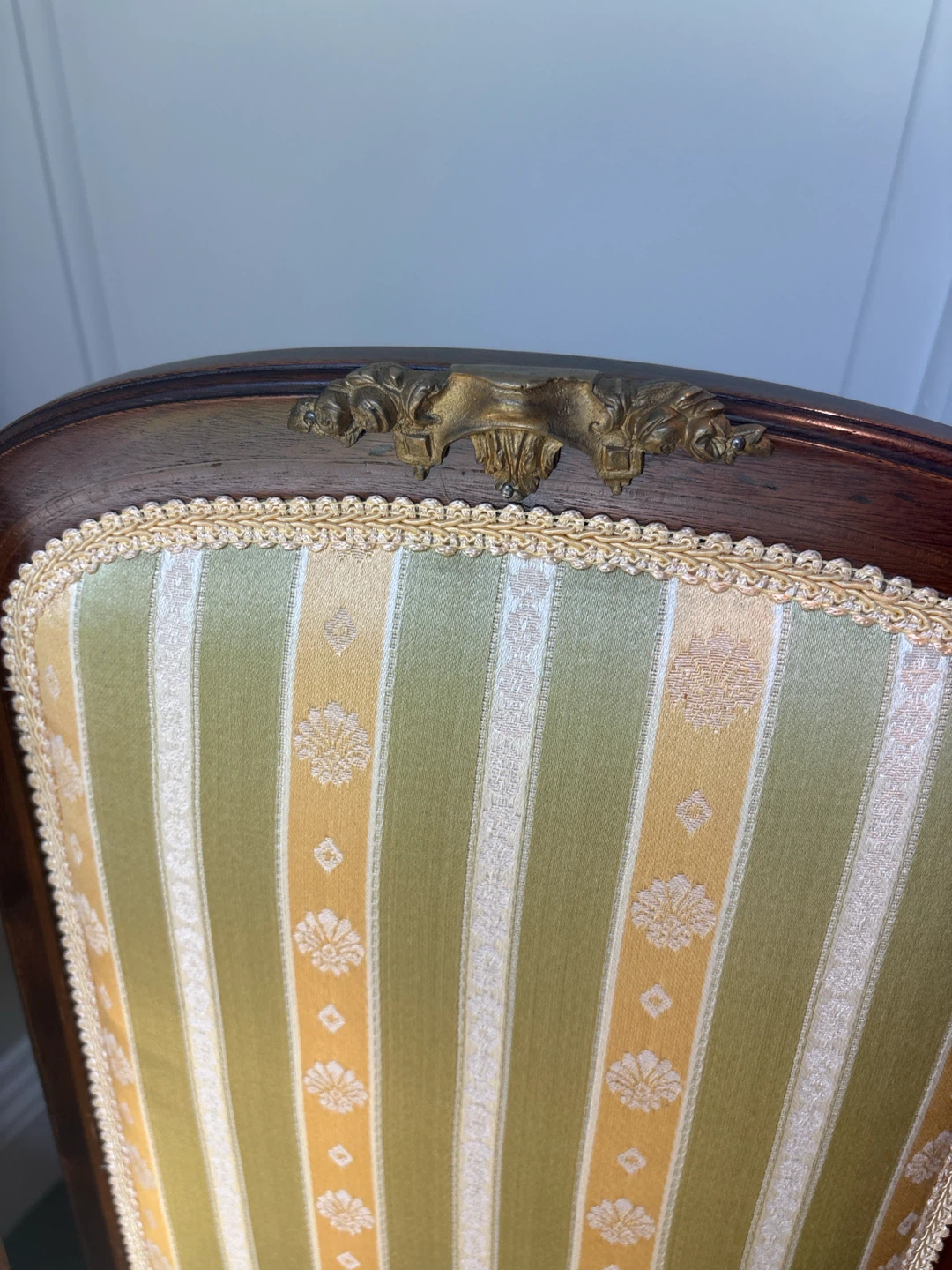 Vintage Upholstered Accent dining  Chair bronze ormolu - photo 2