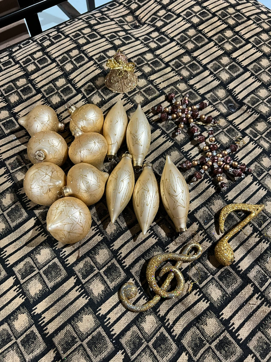 Gold Christmas ornaments
