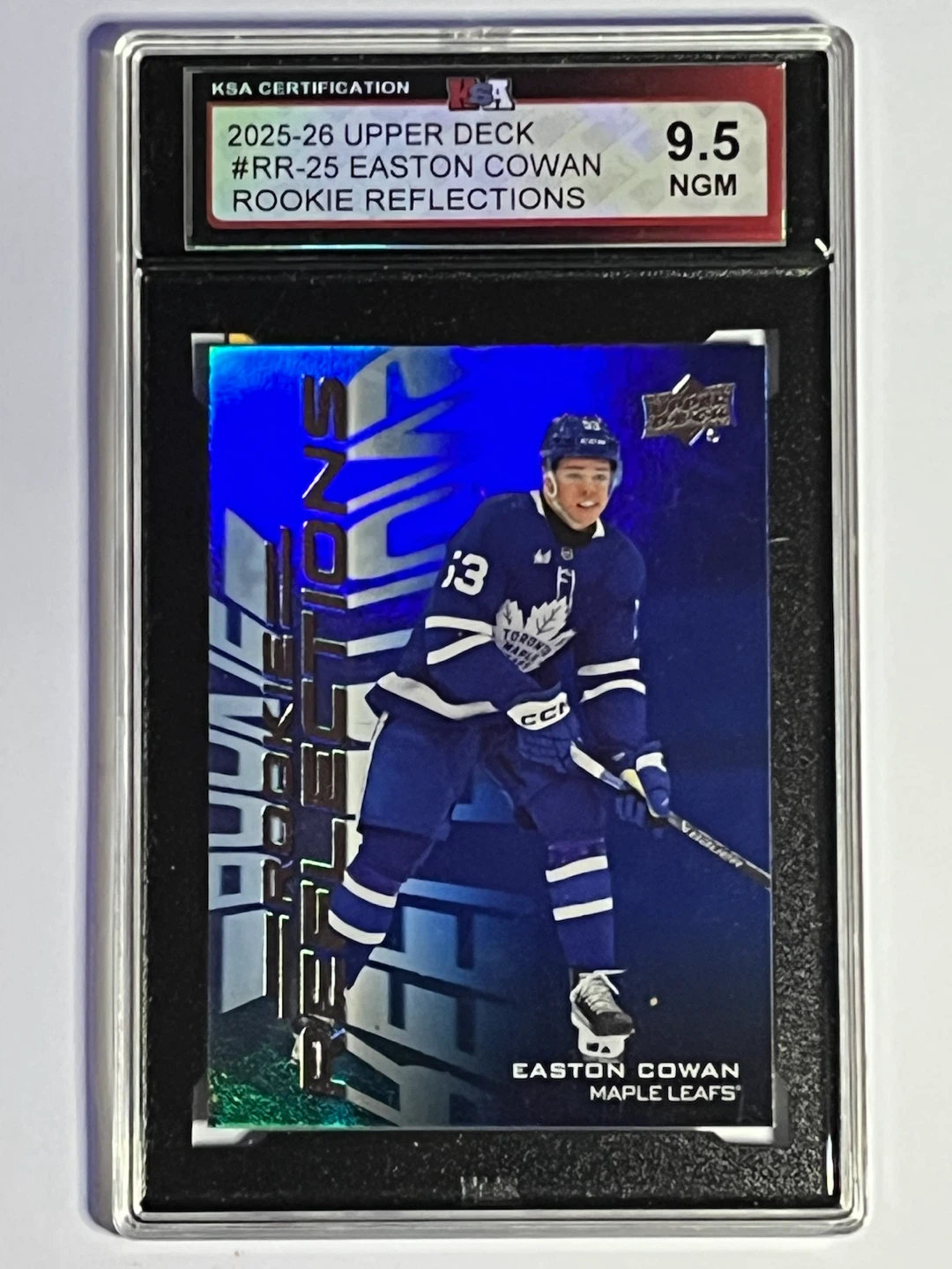 2025-26 Easton Cowan Rookie Reflections Hockey Card #RR-25