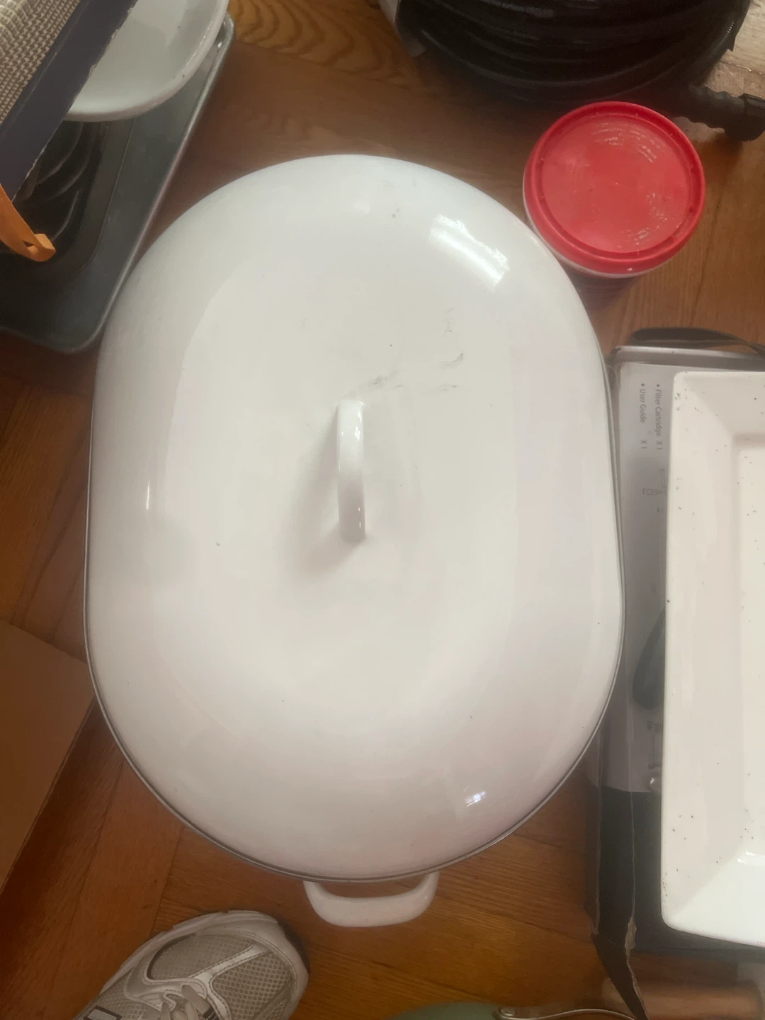 White Oval Casserole Dish with Lid