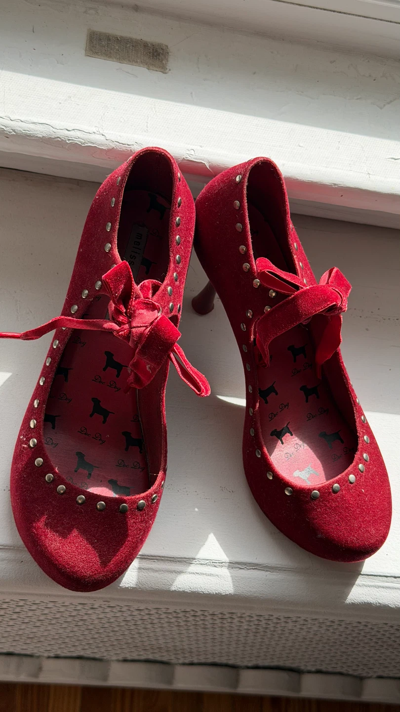 Melissa Red Velvet Mary Jane Heels - photo 2