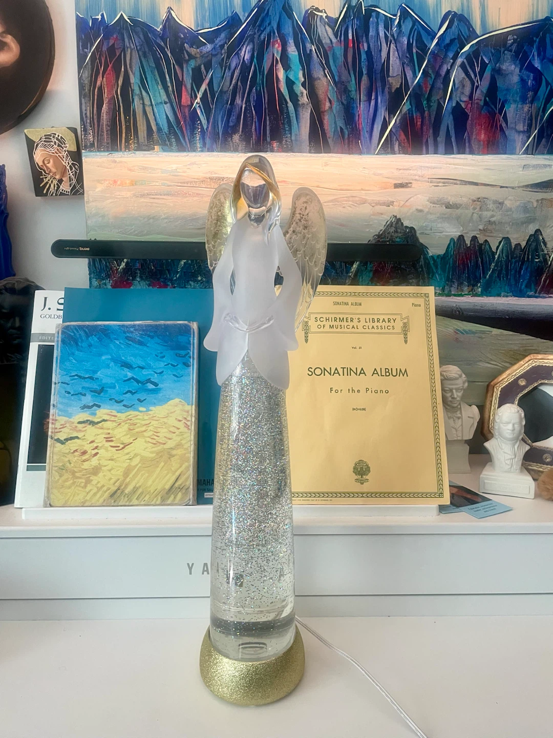Vintage Cracker Barrel Frosted Angel Lava Lamp