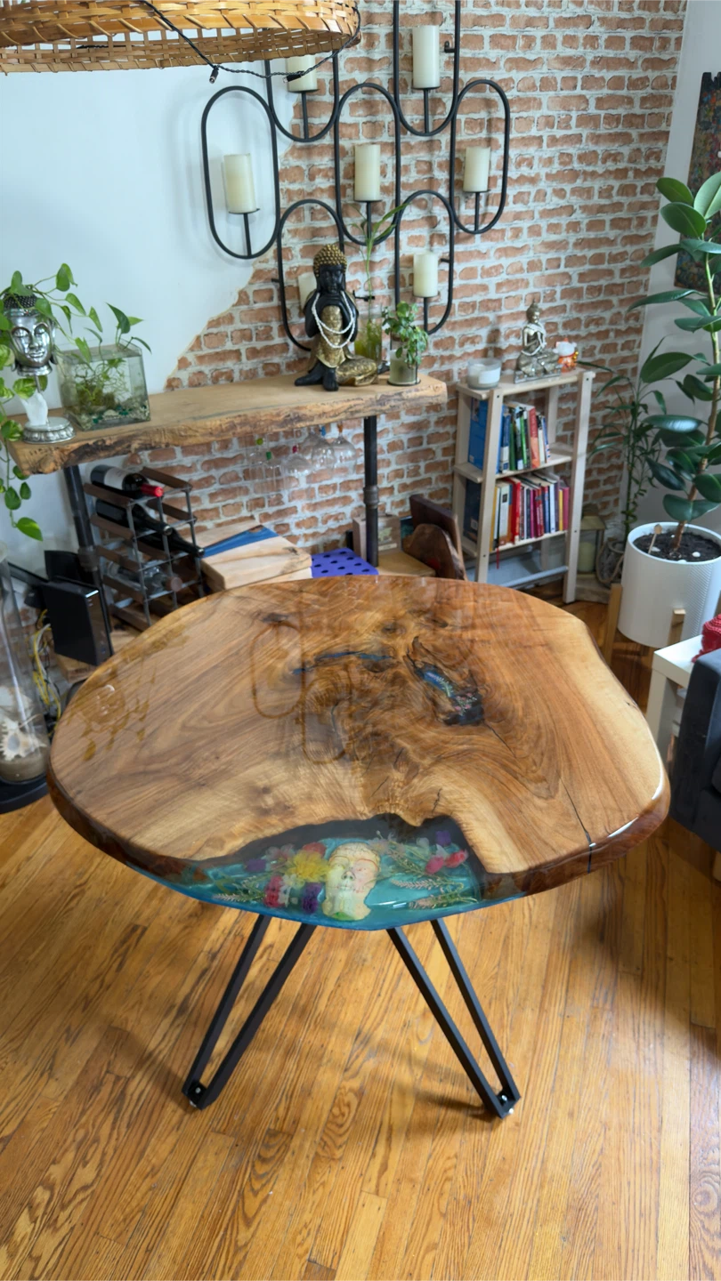 Live Edge Wood and Resin Dining Table - photo 2