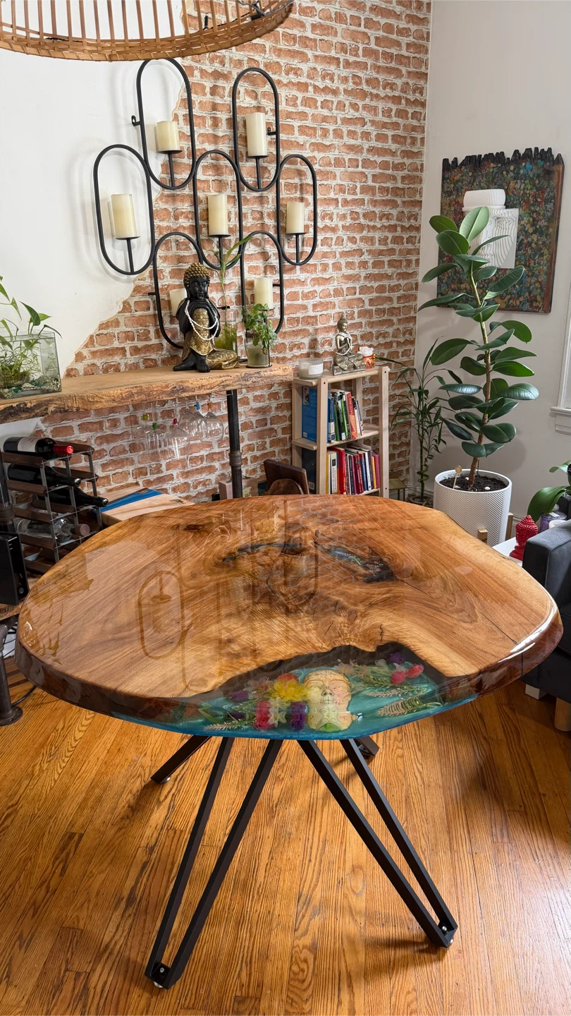 Live Edge Wood and Resin Dining Table - photo 3