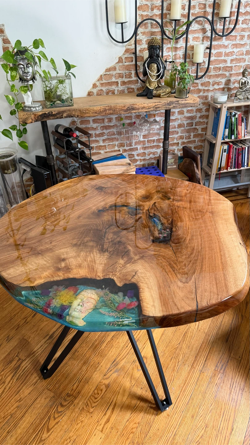 Live Edge Wood and Resin Dining Table - photo 5