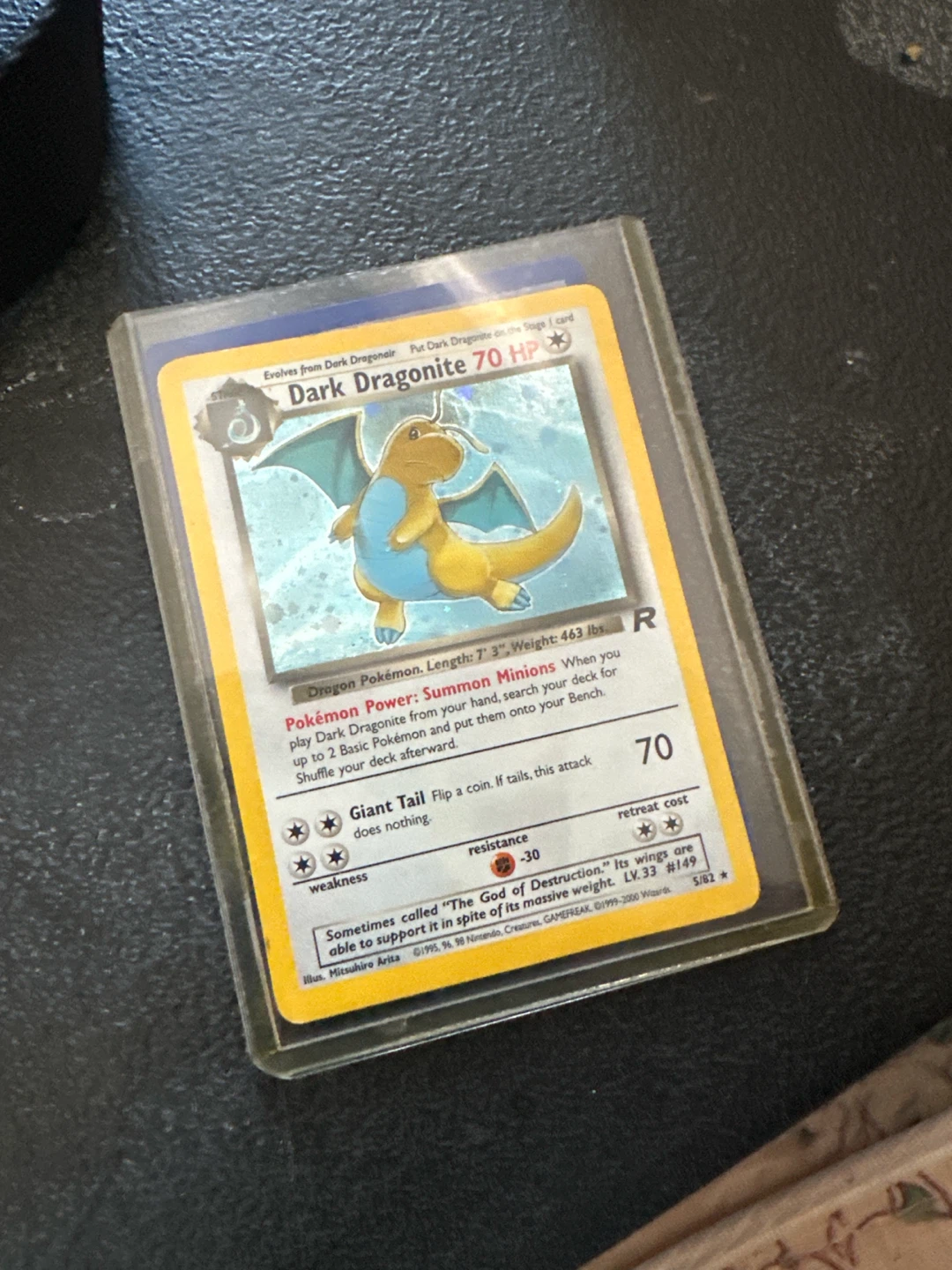 Pokemon Dark Dragonite "The God of Destruction" Card LV.33
