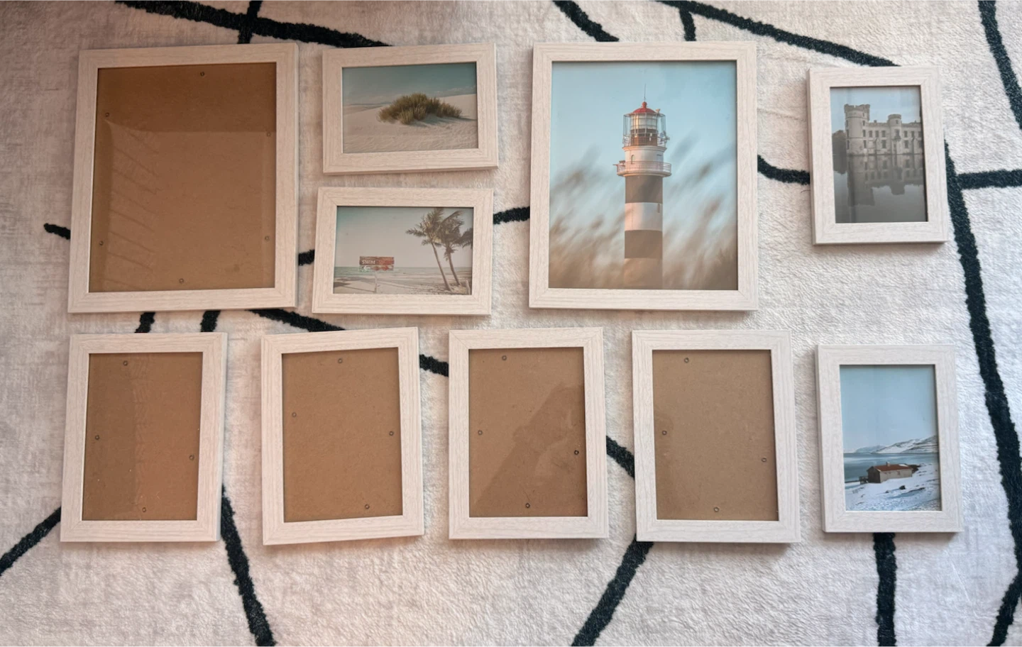 Set of 10 White Photo Frames