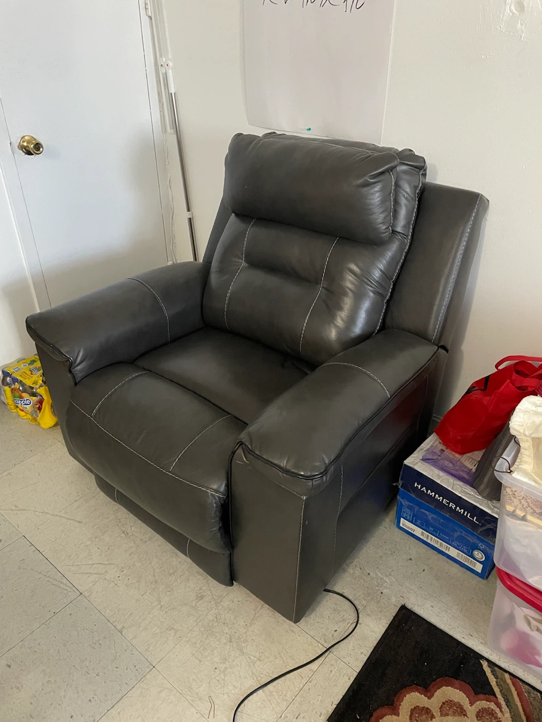 Dark Gray Power Recliner