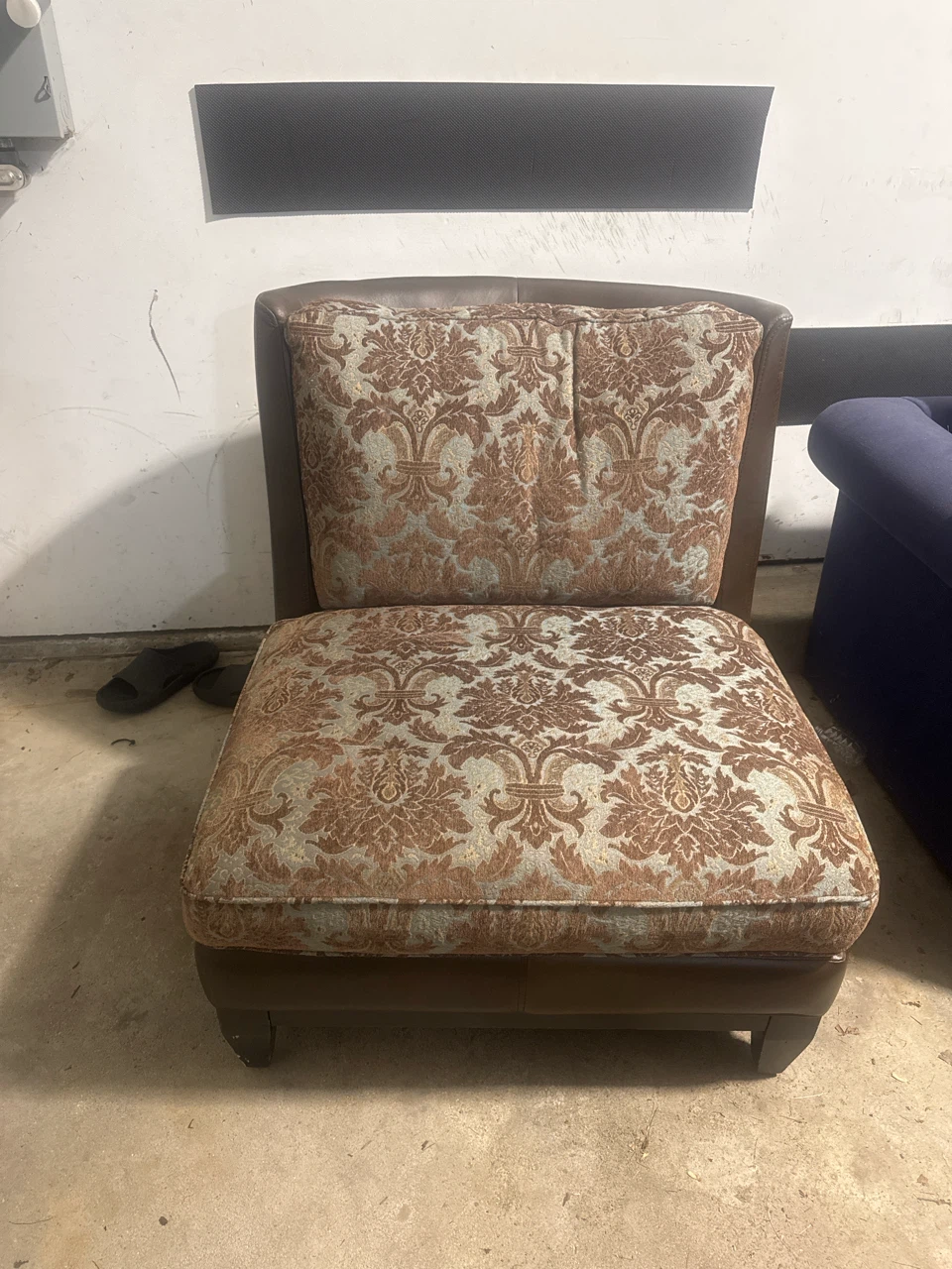 Accent Chair with Brown and Tan Pattern