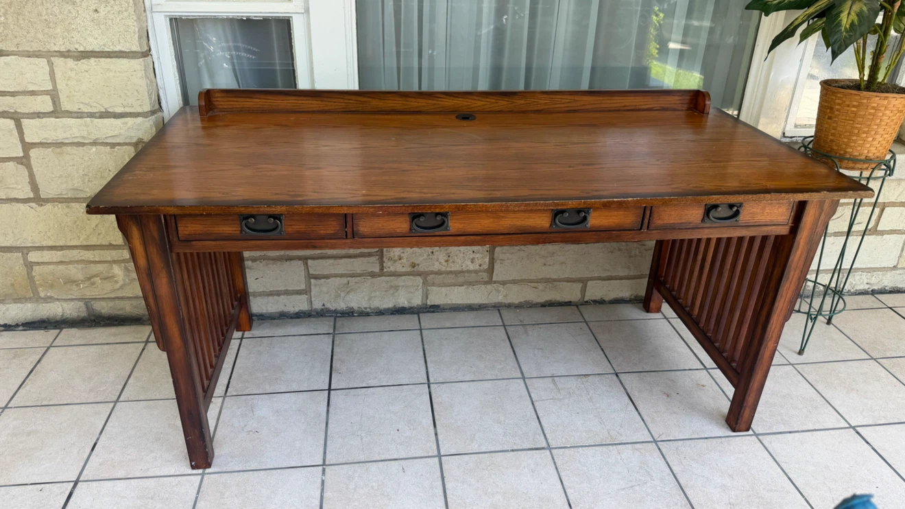 Wooden Desk with Drawers