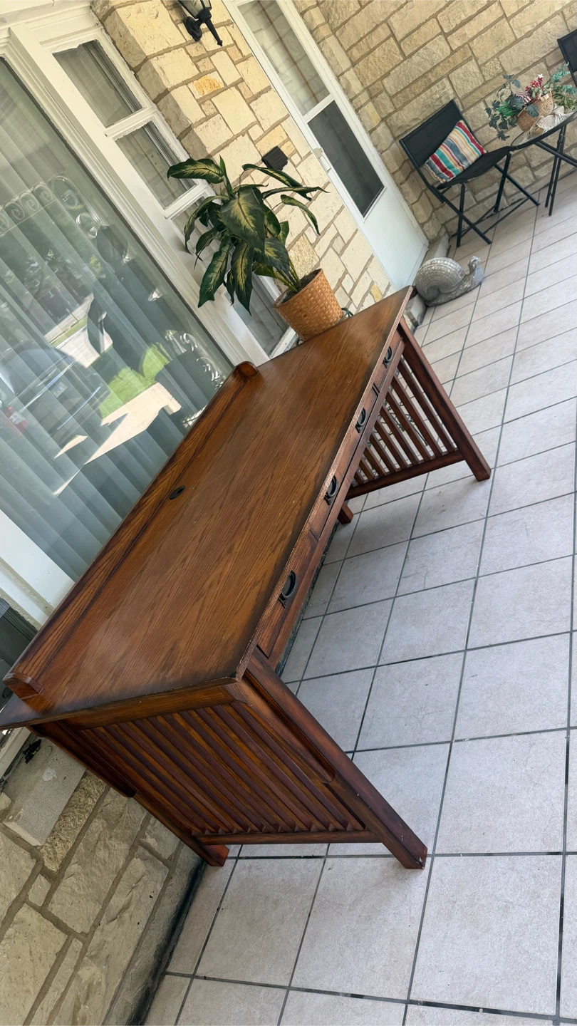 Wooden Desk with Drawers - photo 2