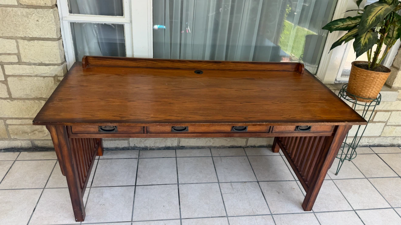 Wooden Desk with Drawers - photo 3