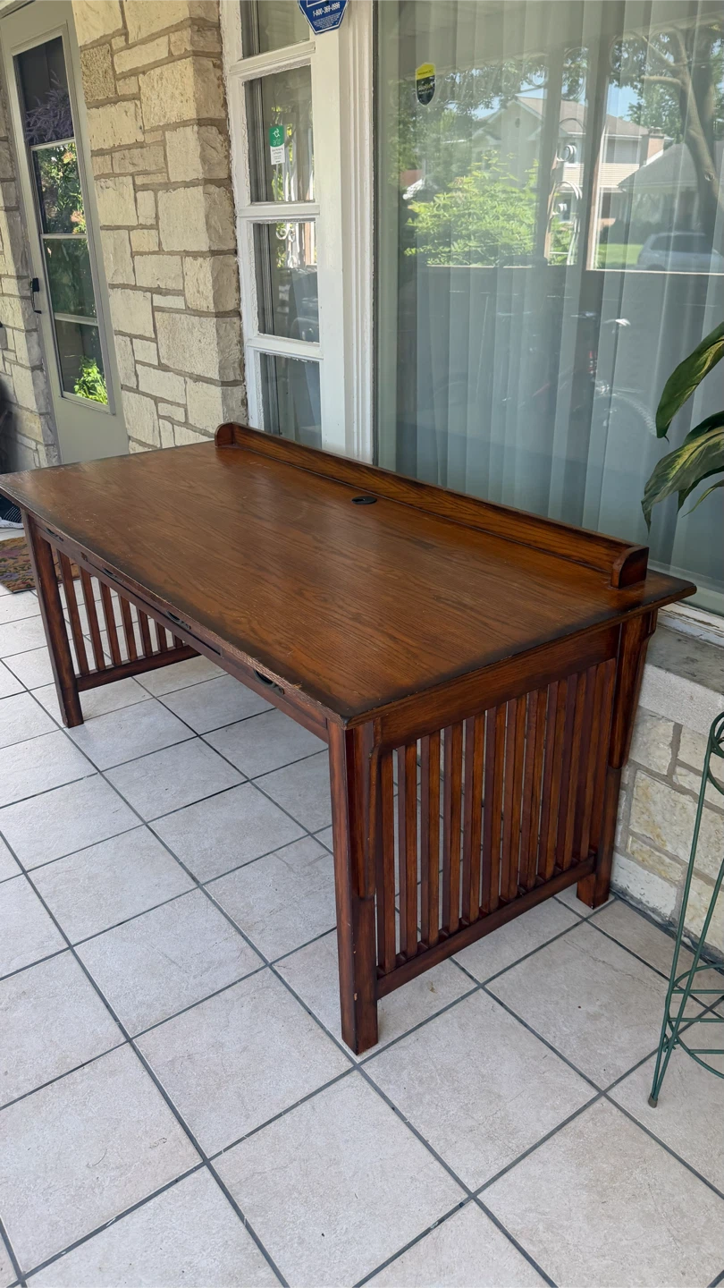Wooden Desk with Drawers - photo 4