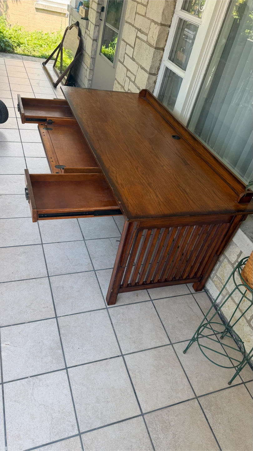 Wooden Desk with Drawers - photo 5