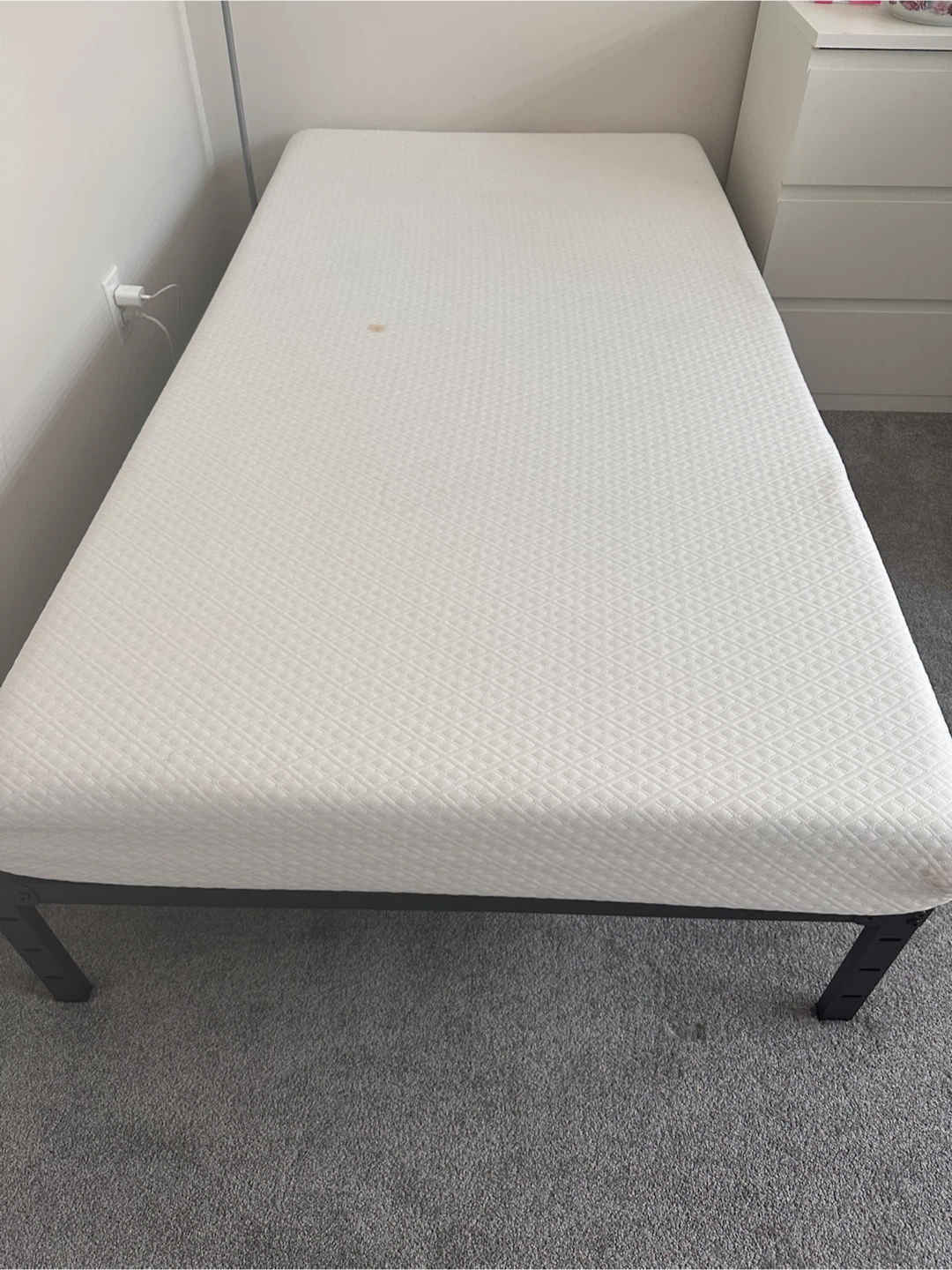Single Mattress with Metal Bed Frame