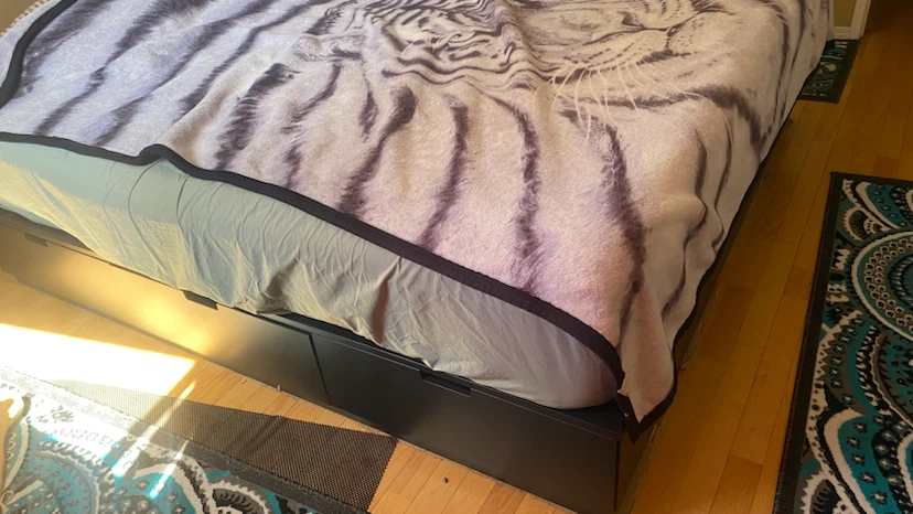 King size bed with Storage Drawers and mattress