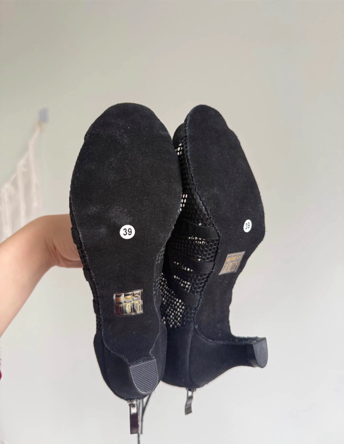 Latina Black Mesh Lace-up Peep-toe Dance Boots - photo 3