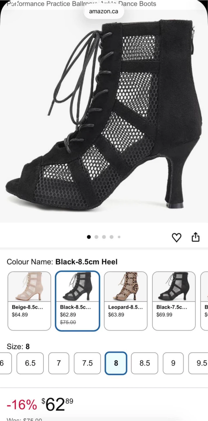 Latina Black Mesh Lace-up Peep-toe Dance Boots - photo 4
