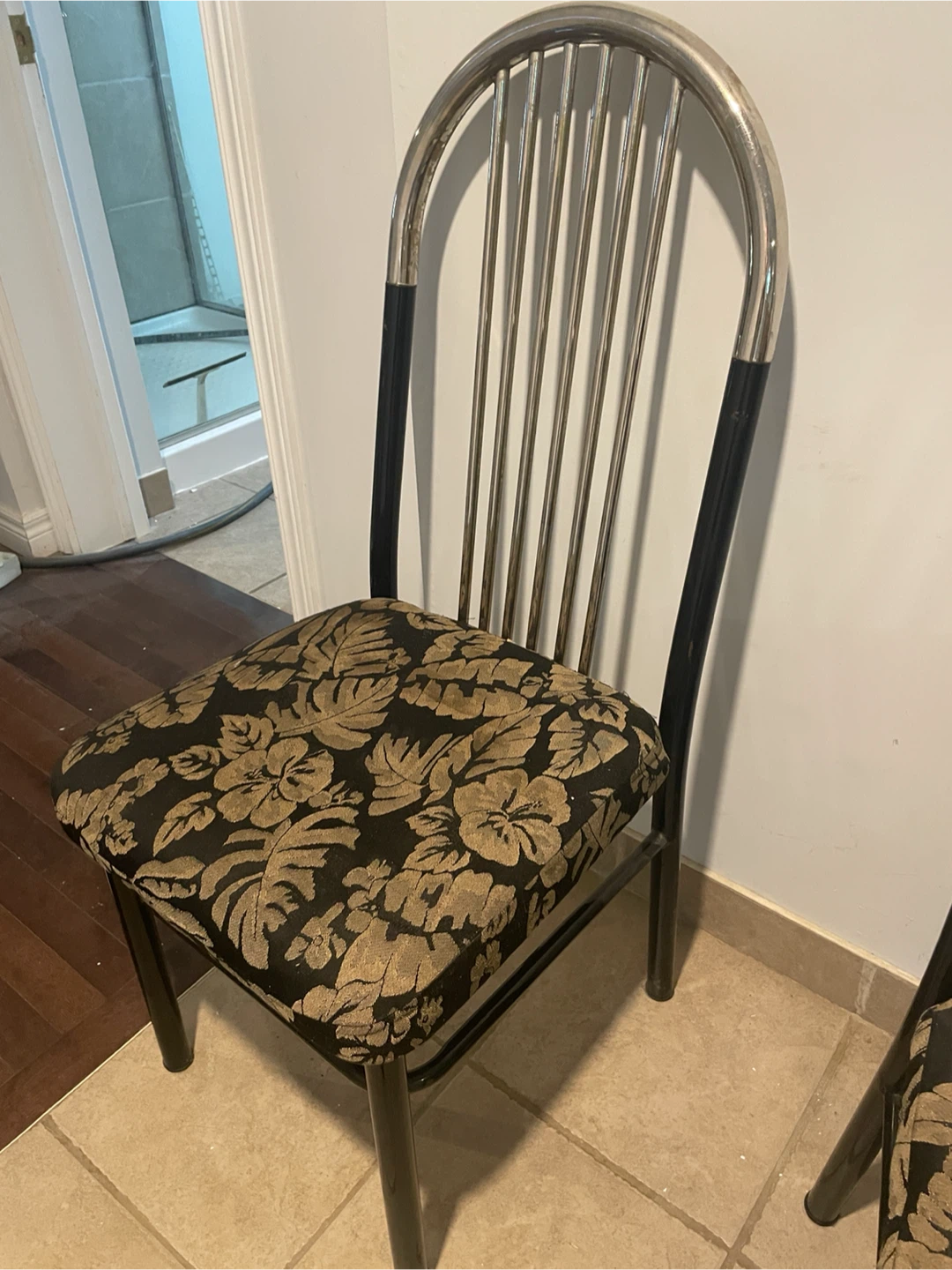 Floral Print Upholstered Dining Chair - photo 2