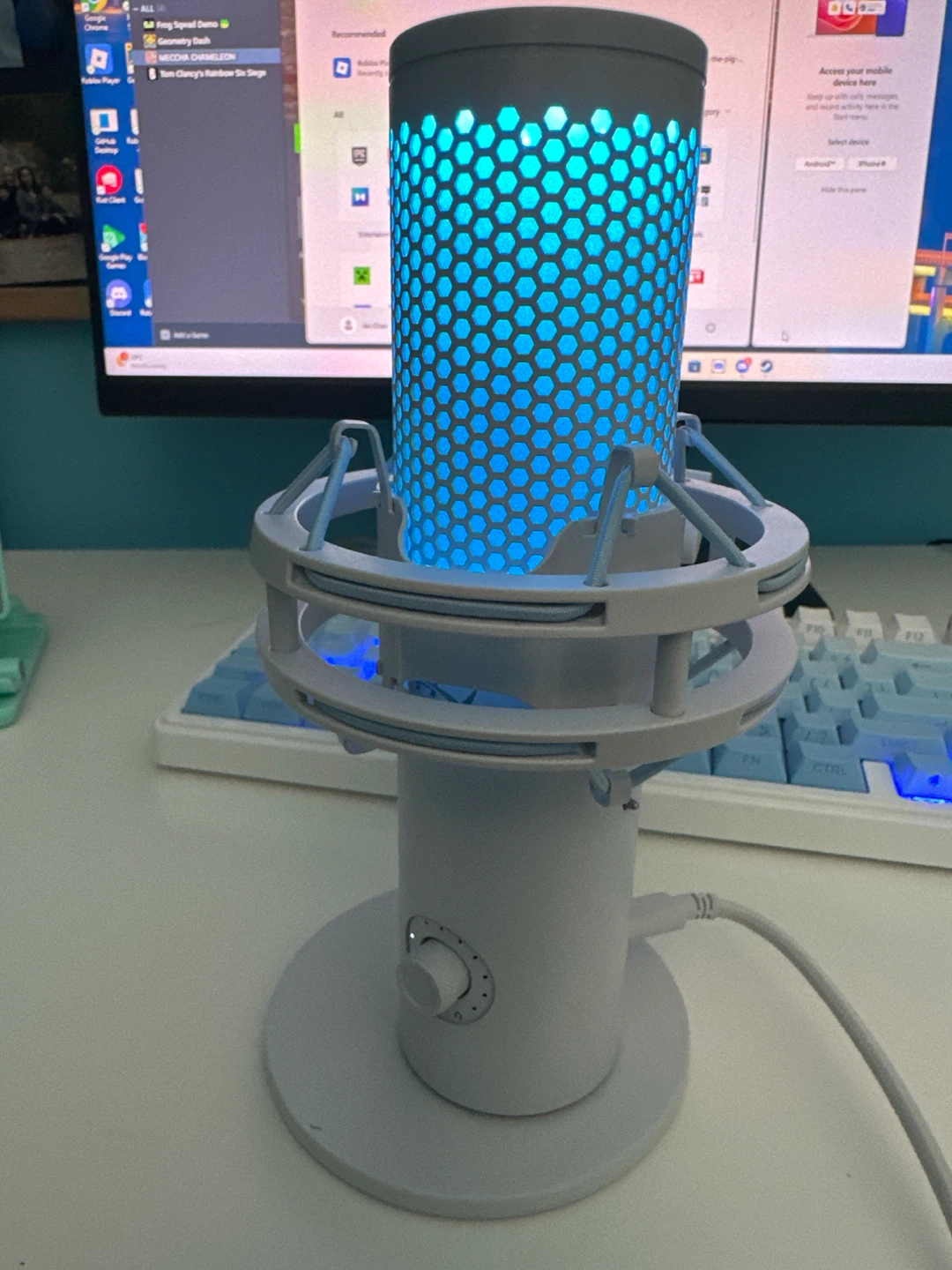 White RGB Gaming Microphone