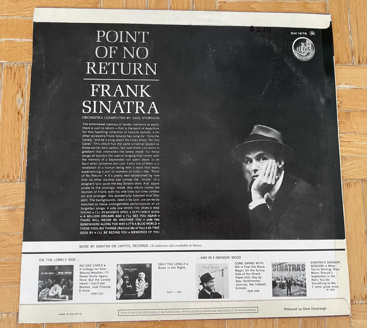 Frank Sinatra Point Of No Return Vinyl LP - photo 2