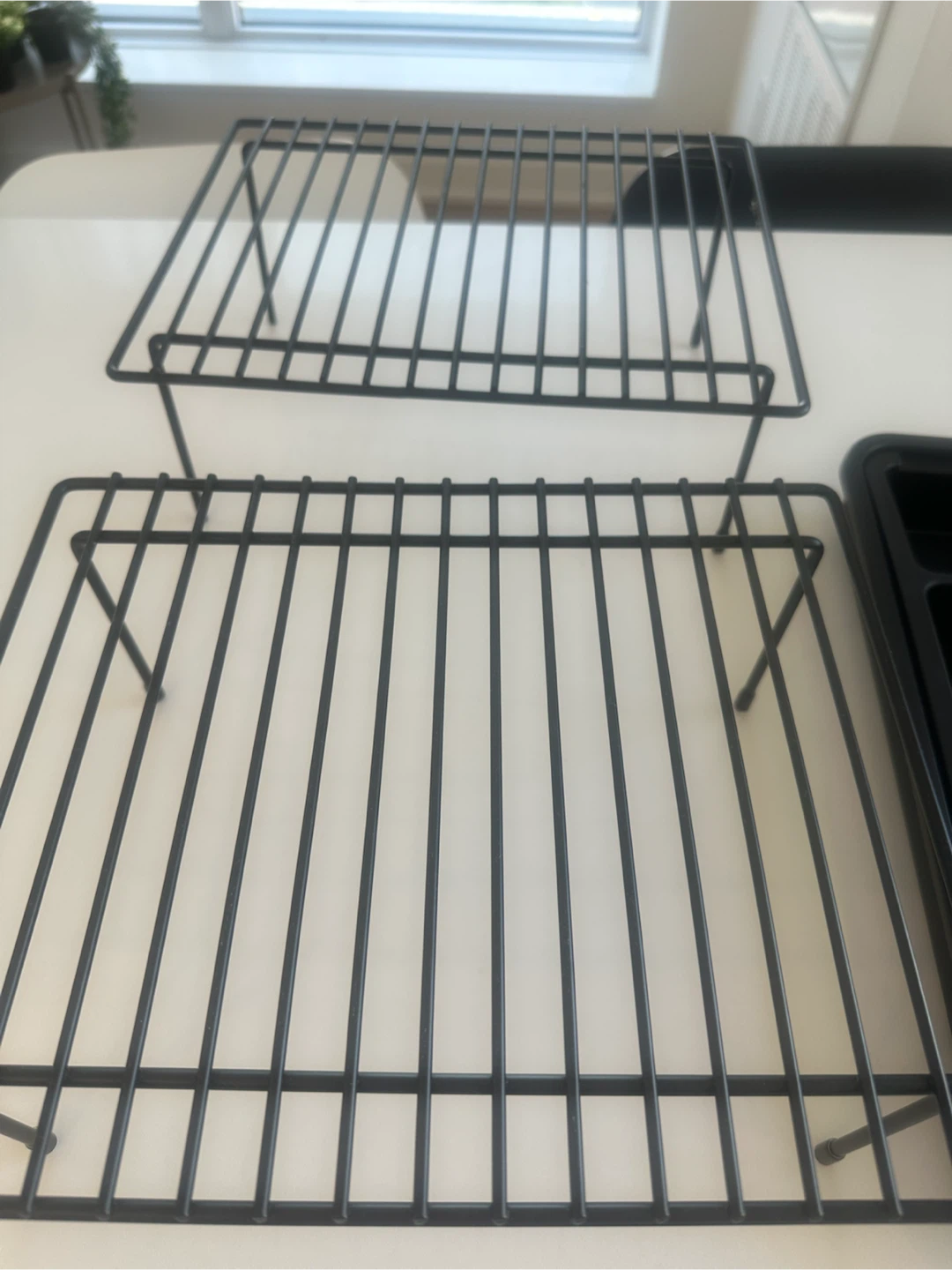 Set of 3 Black Metal Shelf Organizers - photo 2
