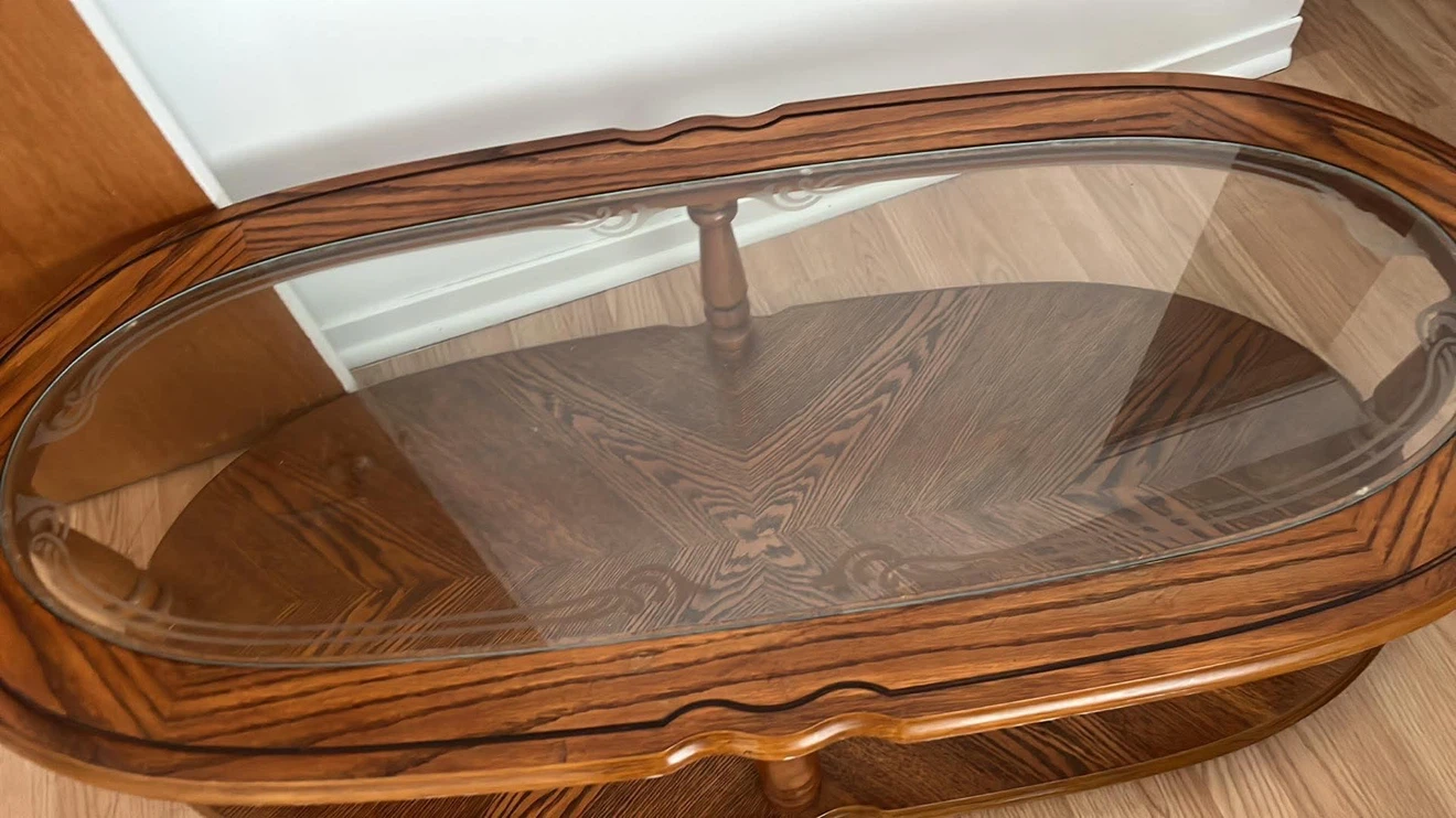 Oval Coffee Table with Glass Top - photo 2