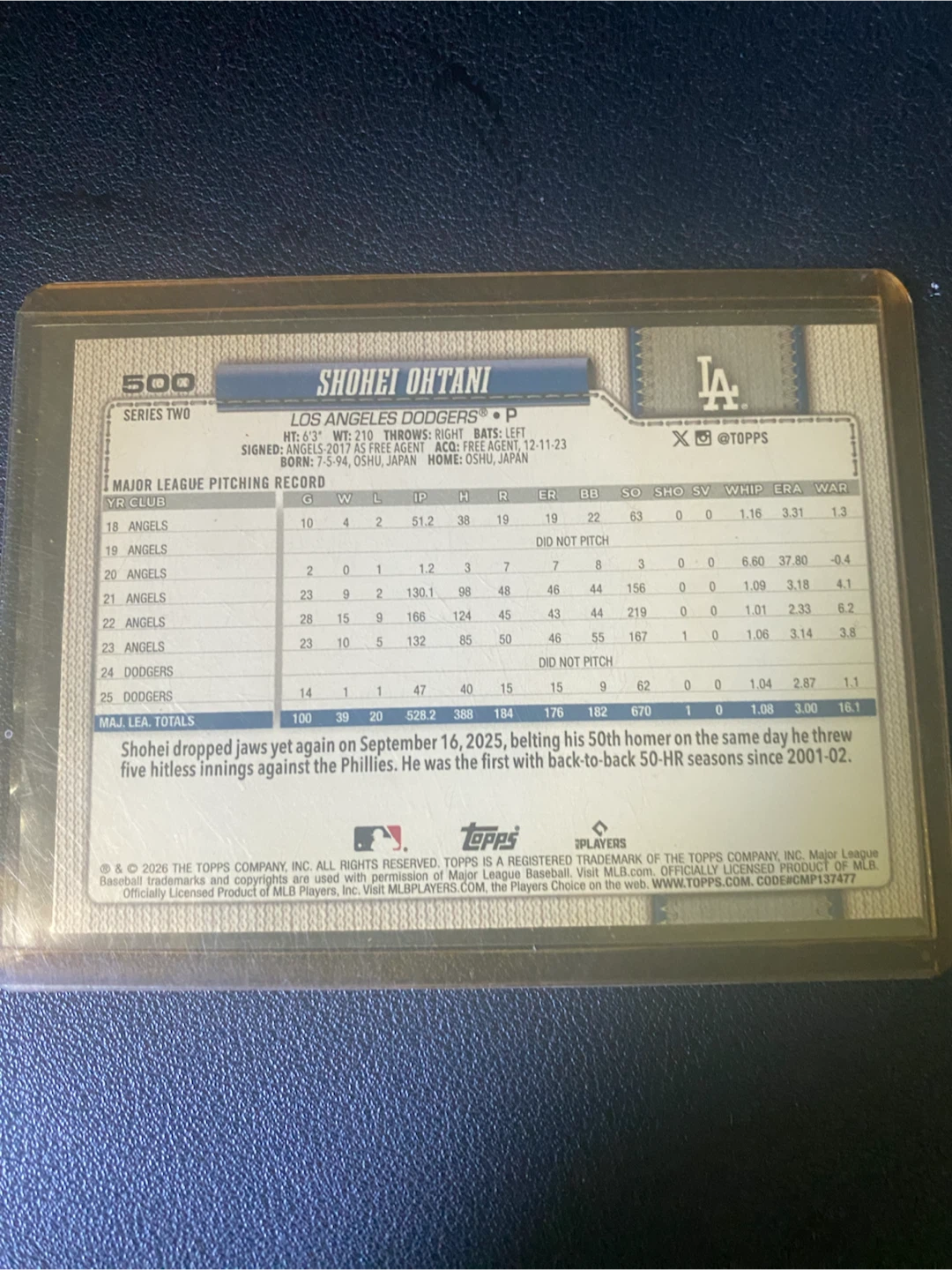 2023 Topps Series 2 Shohei Ohtani Baseball Card - photo 2